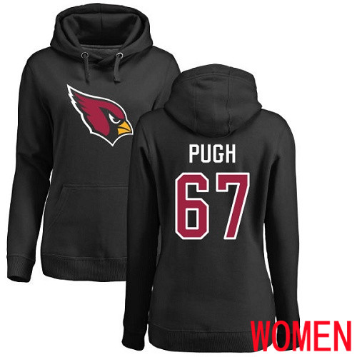 Arizona Cardinals Black Women Justin Pugh Name And Number Logo NFL Football #67 Pullover Hoodie Sweatshirts->nfl t-shirts->Sports Accessory